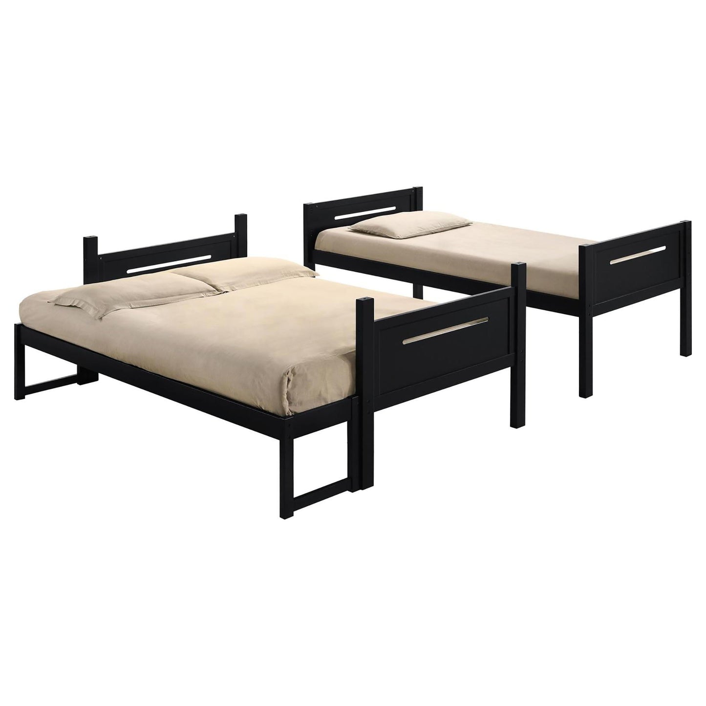Bunk Bed With Built In Ladder, Safety Guardrails And Angled Access Step
