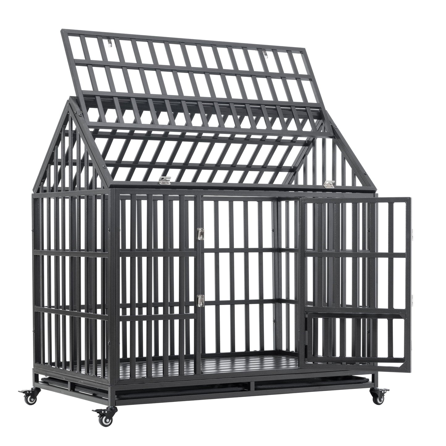 Heavy Duty Dog Crate Lockable Wheels