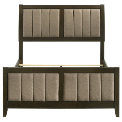 Wilkes 51-inch Upholstered Full Bed Dark Cocoa