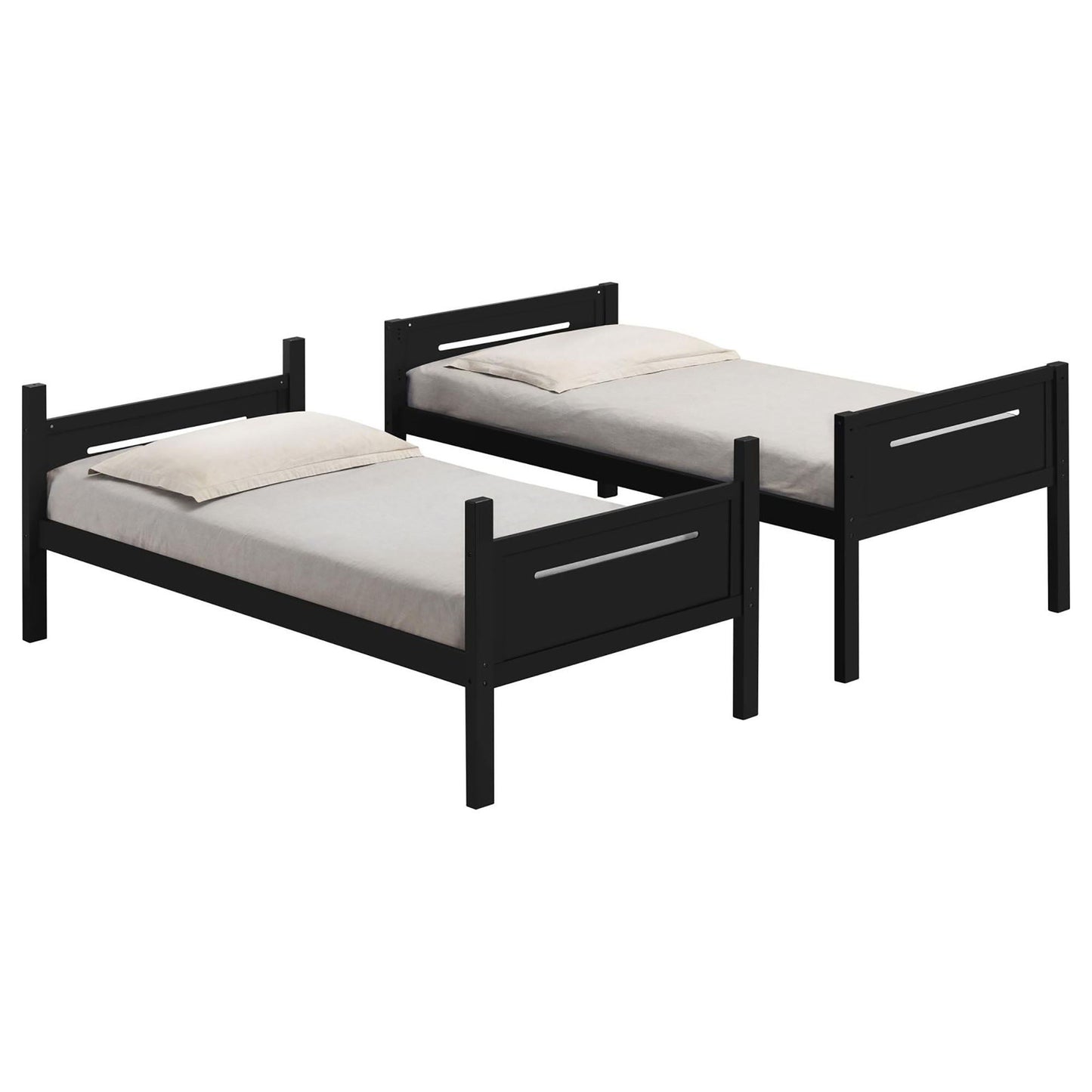 Bunk Bed With Built In Ladder, Safety Guardrails And Angled Access Step