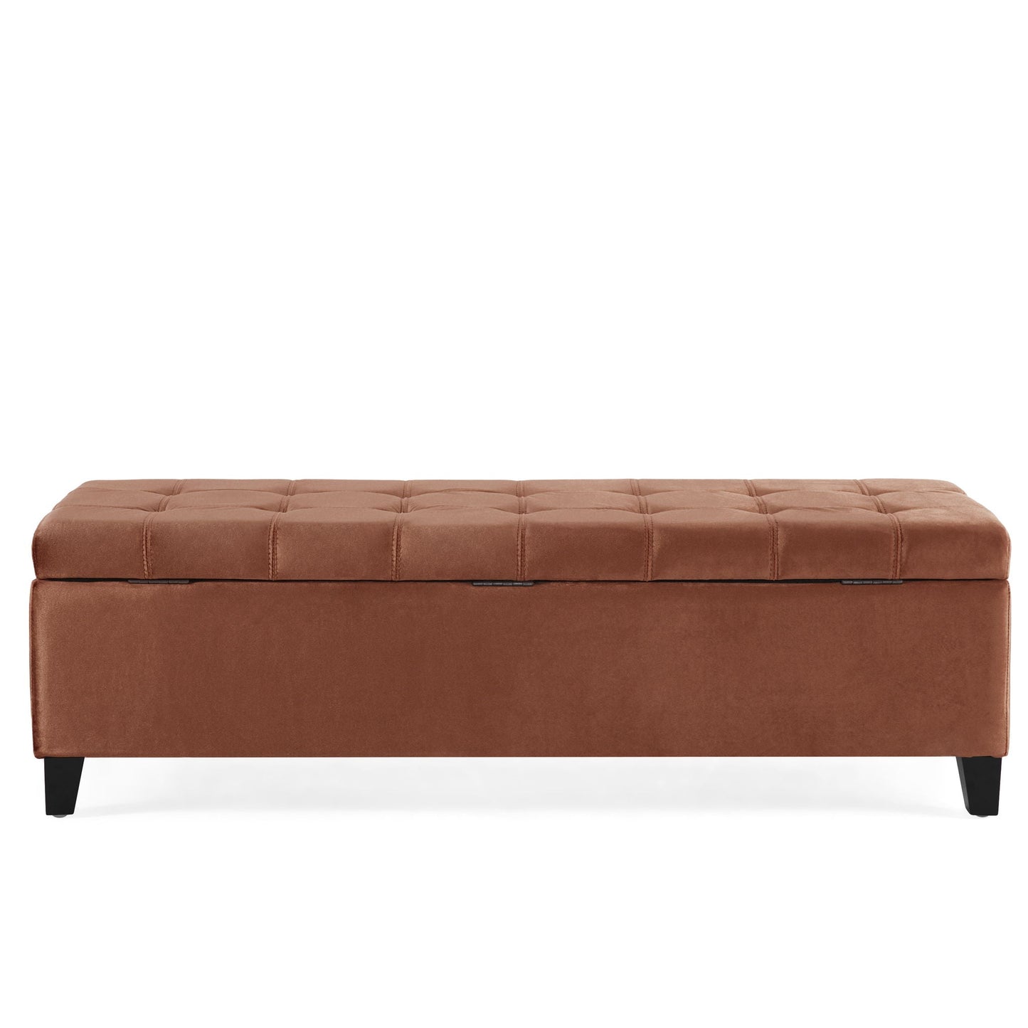 Wendover Elegant Tufted Storage Bench With Lift-Up Top And Birch Wood Legs