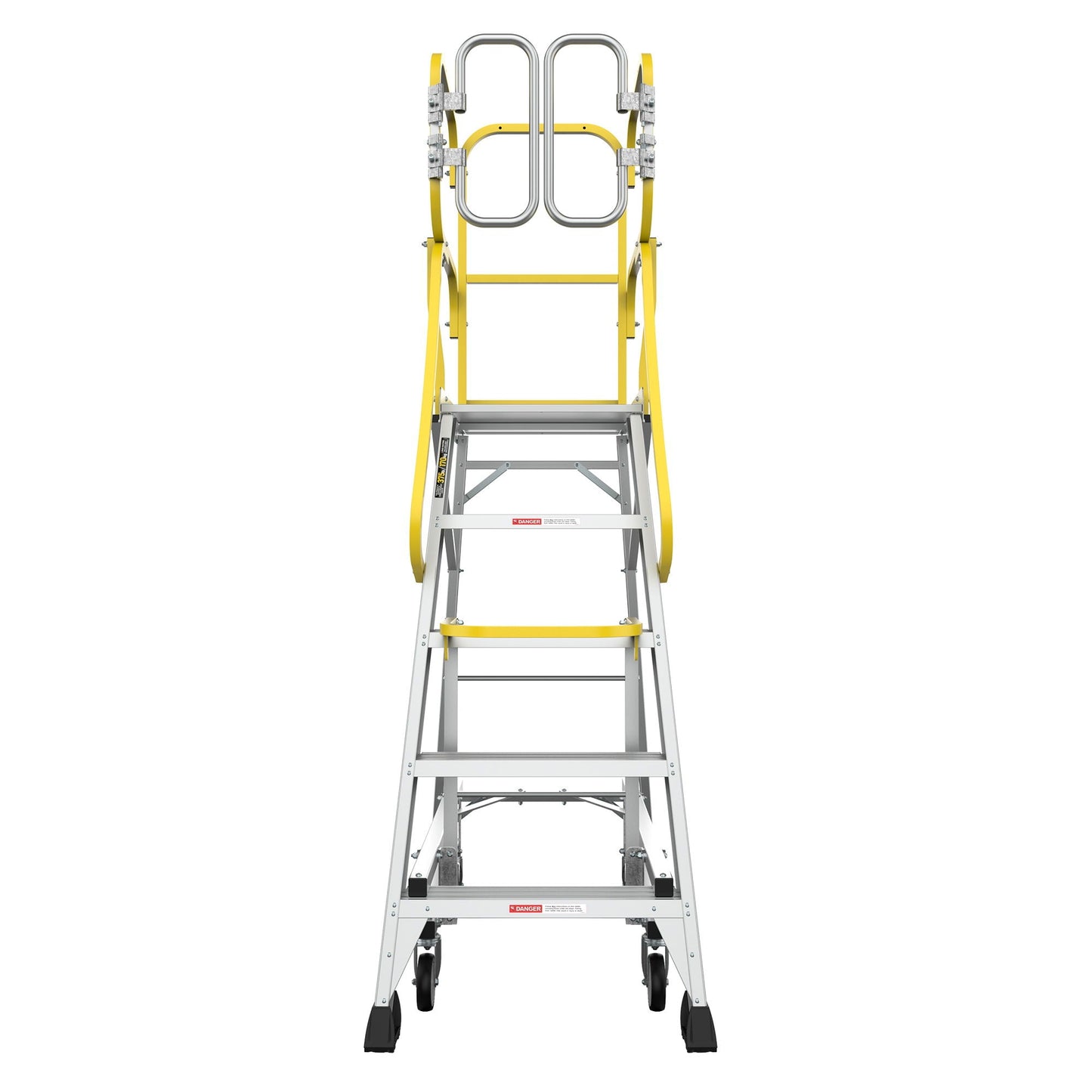 Heavy Duty Aluminum Rolling Platform Ladder with Steps