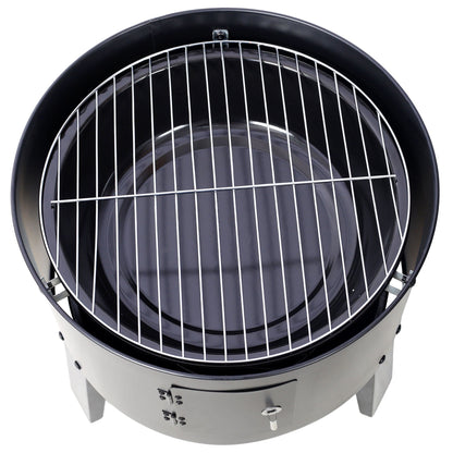 Portable Charcoal Smoker Grill For Outdoor Cooking - Black