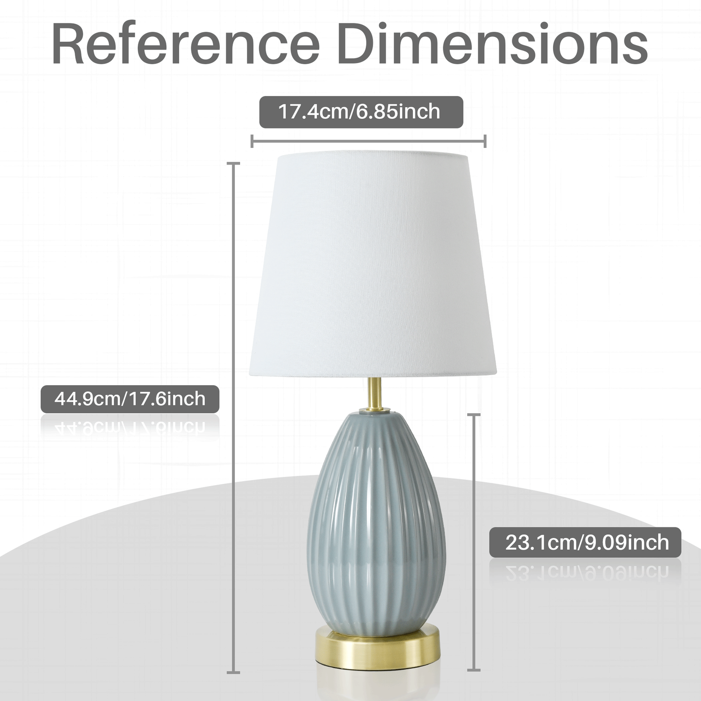 18-Inch Table Lamp Set of 2 with E26 Socket