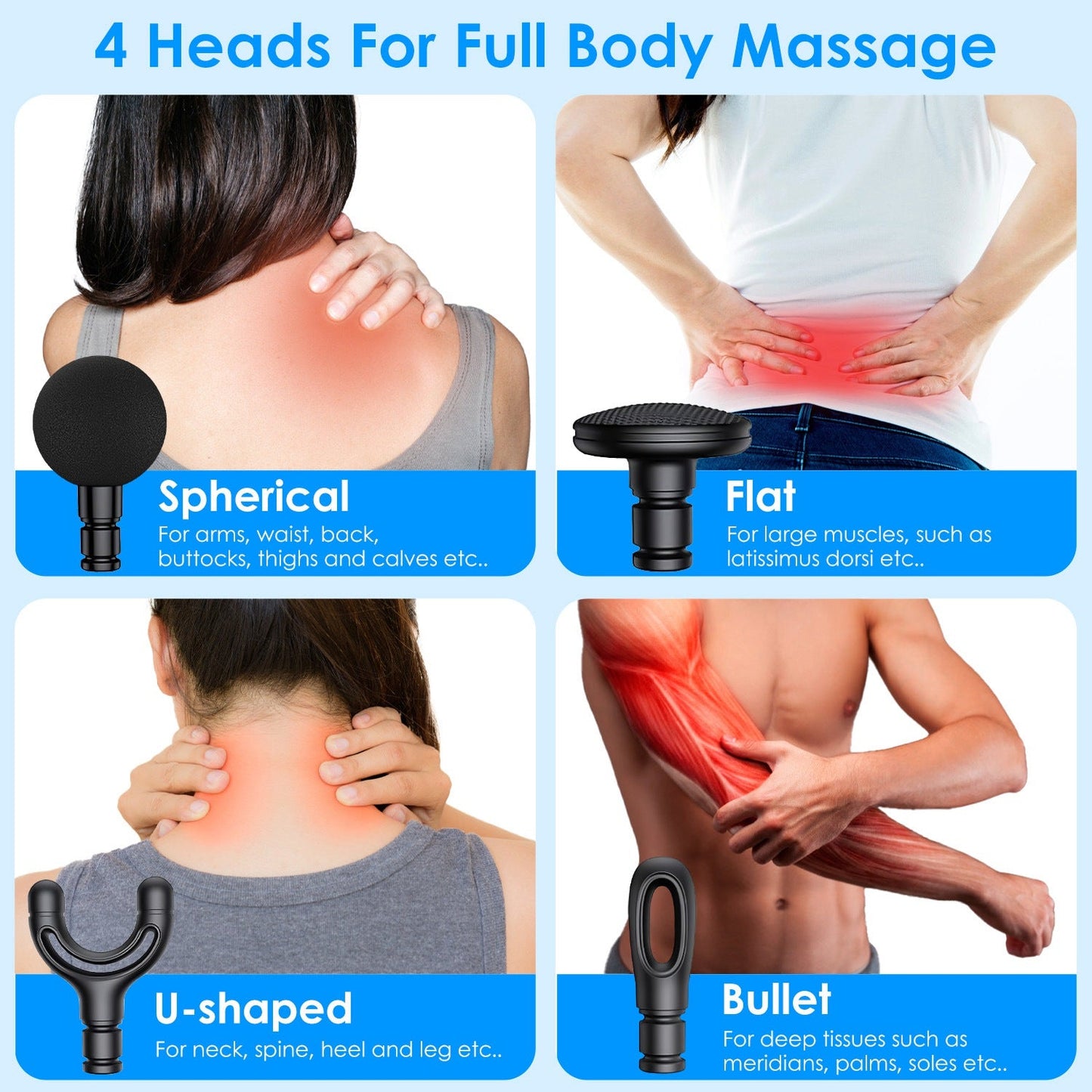 GBruno Massage Gun with Extended Handle