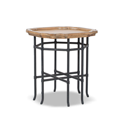 Foundry 24" Square Reclaimed Pine Wood & Iron Side Table Antique