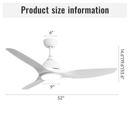 Bredoom Ceiling Fan With Remote Control And LED Light