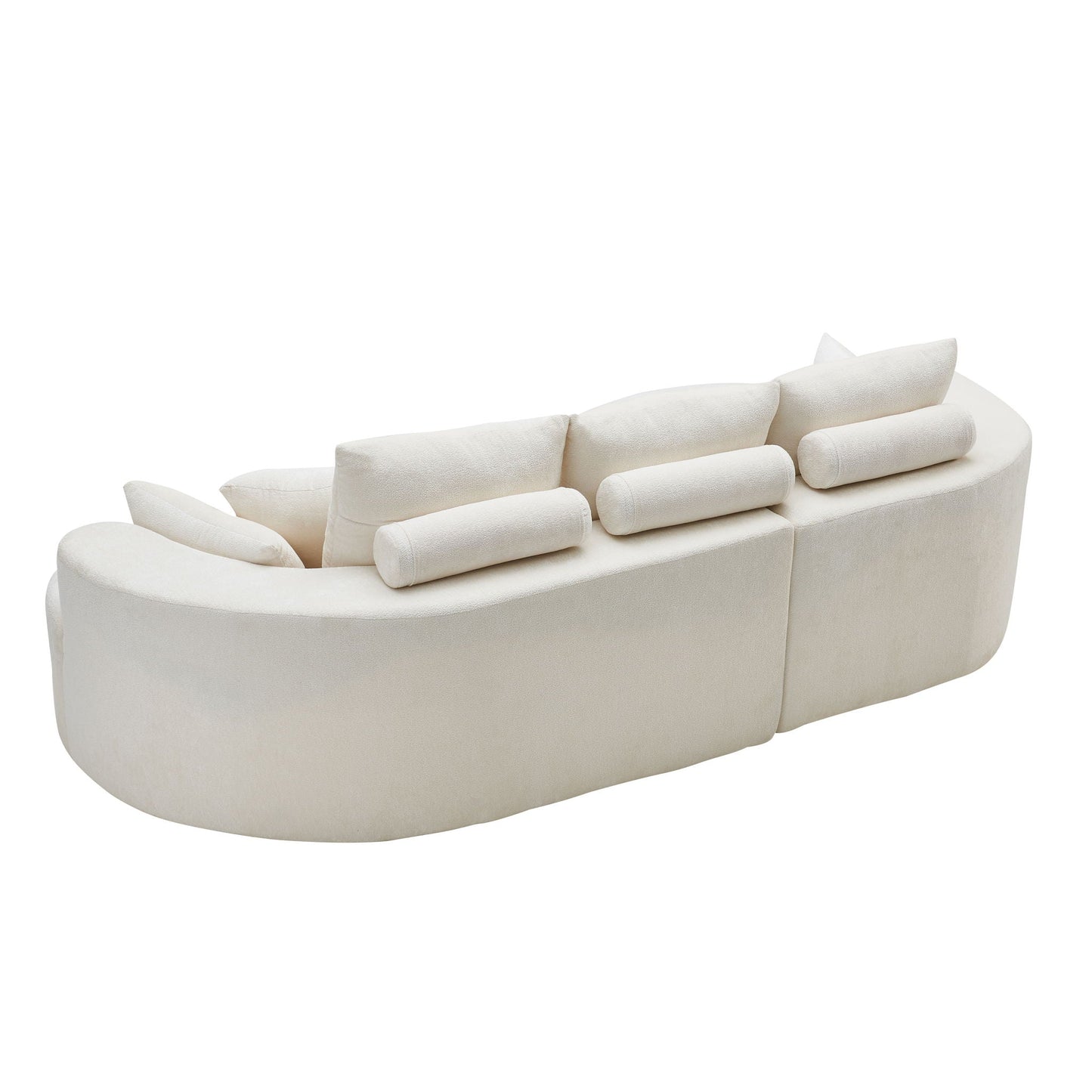 2 Piece Fabric Cloud Curved Sectional Sofa With Chaise