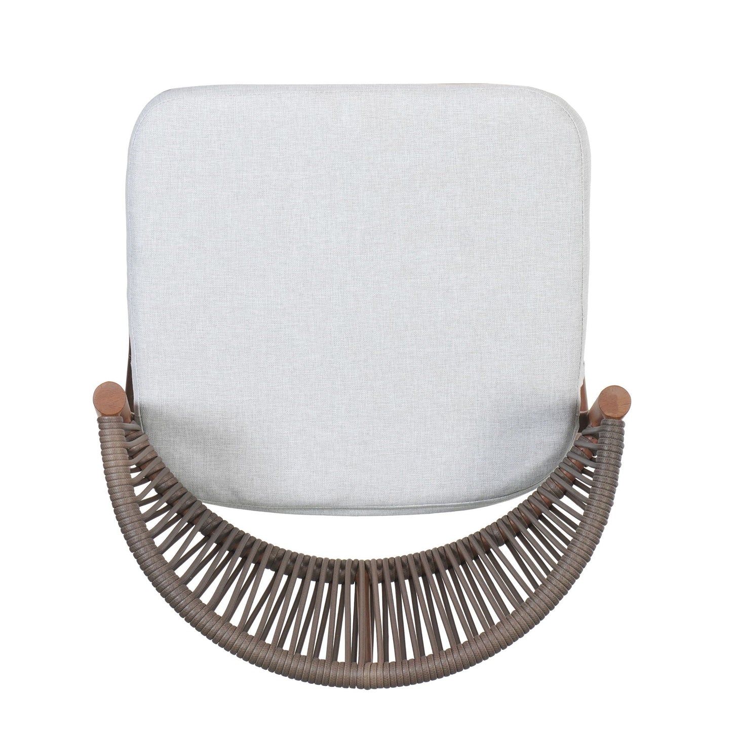Outdoor Bar Height Metal Frame Counter Stools with Scallop-Shaped Backrest & Water-Resistant Cushions