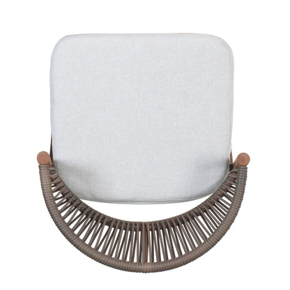 Outdoor Bar Height Metal Frame Counter Stools with Scallop-Shaped Backrest & Water-Resistant Cushions