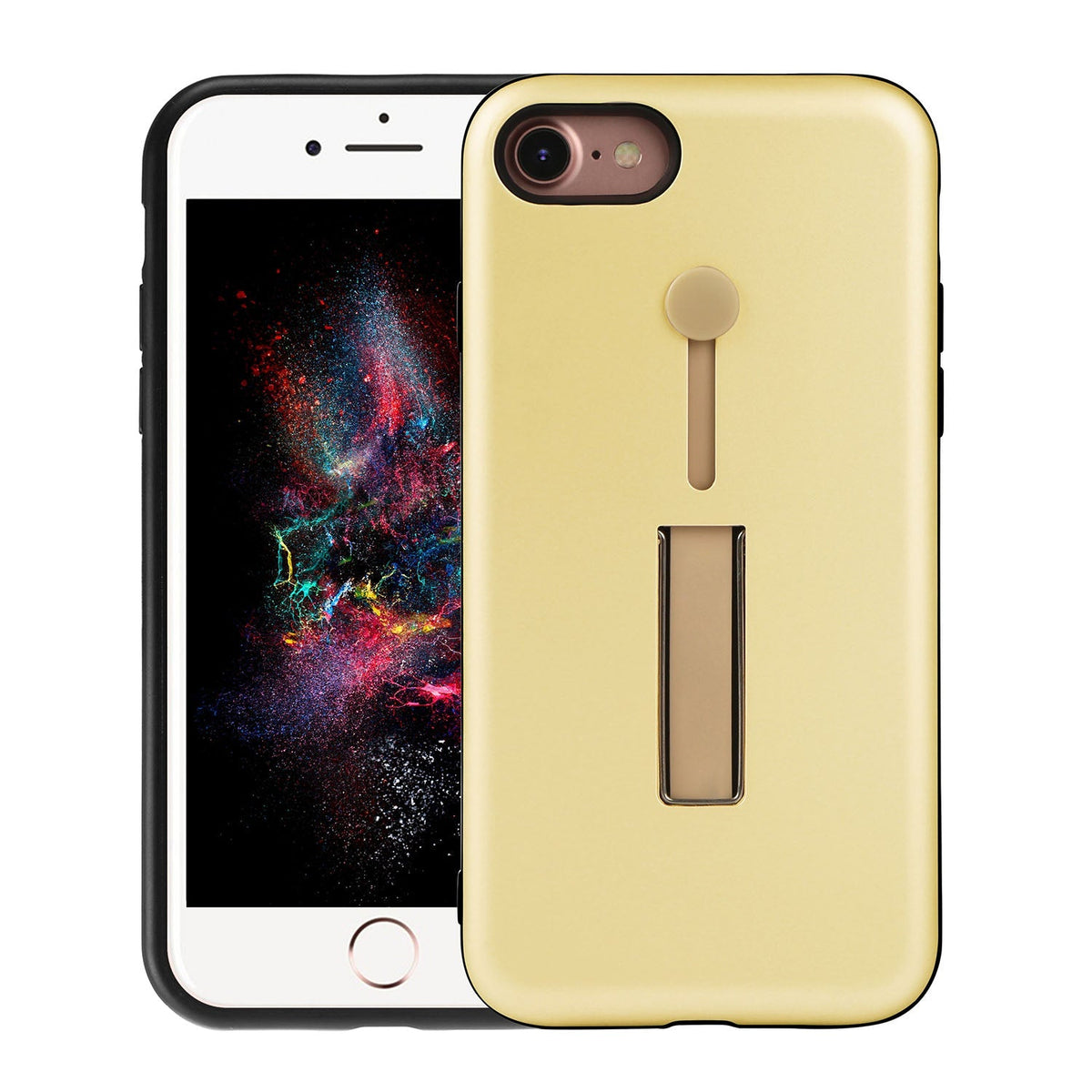 Finger Strap Phone Case for iPhone  8 Drop-prot ection Finger Ring Rugged Phone Case with Kickstand Dual Layer Case