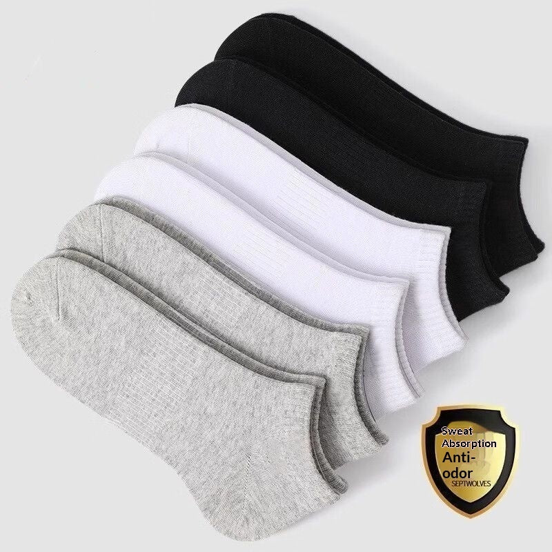 7A-Level Antibacterial Socks Mens Low-Rise Invisible Socks Summer