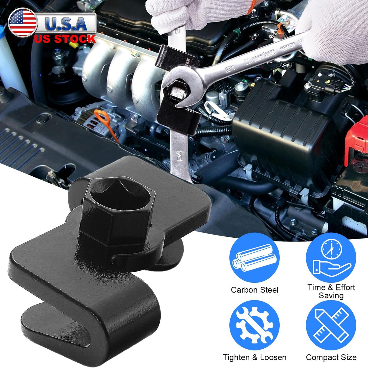 Universal Wrench Extender For 1/2Inch Drive 21MM Hex Drive Wrench Extension Tool Tighten Loosen Stubborn Nuts Bolts Wrench Extended Adaptor Mechanics