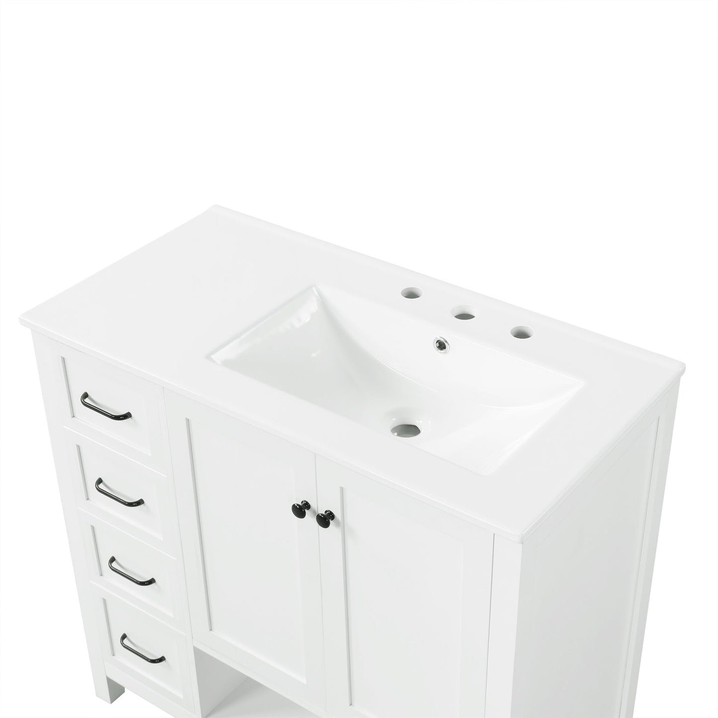 36" Bathroom Vanity with Sink Top and Storage Cabinet