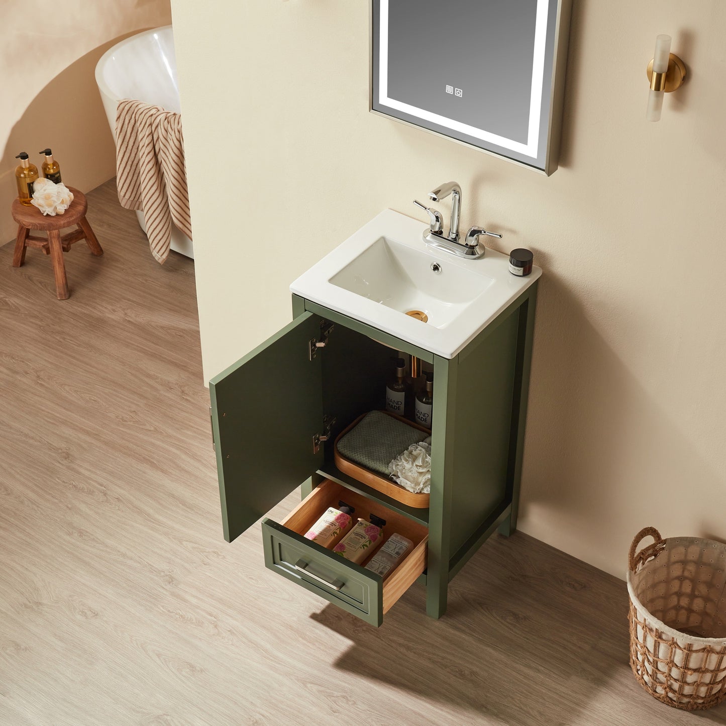 Fully Assembled 18'' Freestanding Single Bathroom Vanity