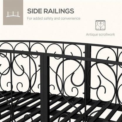 Outsunny 7' Metal Arch Garden Bridge with Safety Siderails