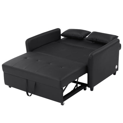 Convertible Sleeper Sofa Bed With 3 USB Ports