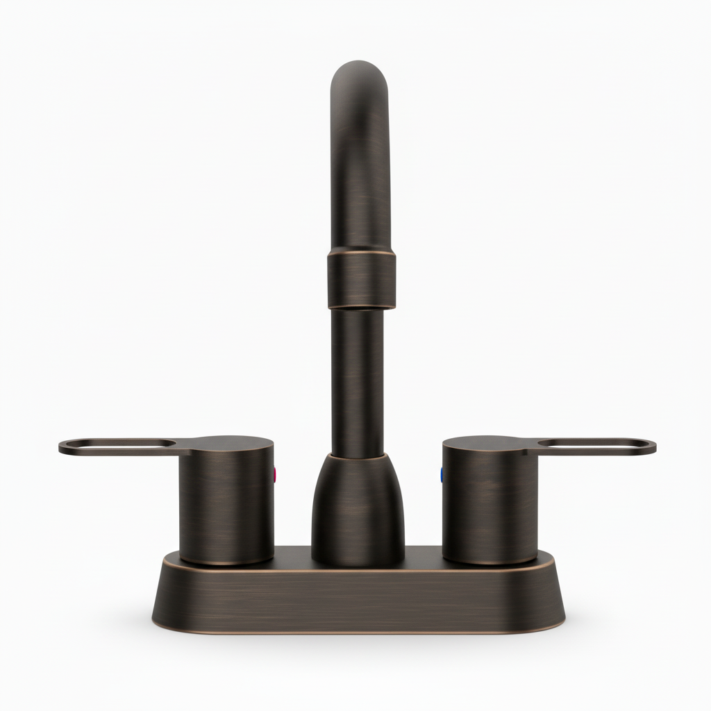 2 Handles Bathroom Sink Faucet, Oil Rubbed Bronze Centerset