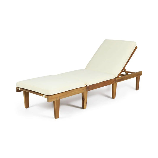 Ariana Wood Chaise Lounge with Cushion