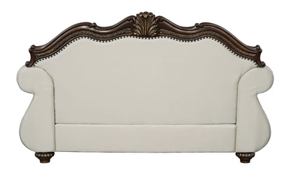 Pierce - Loveseat With 3 Pillows - Beige / Cherry
