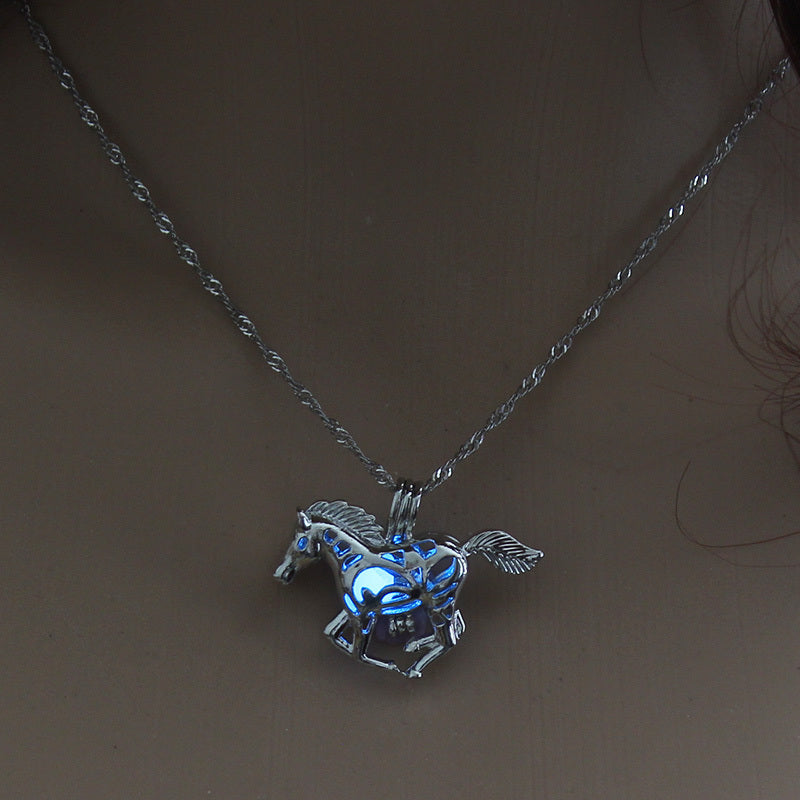 Halloween multi-colored glow-in-the-dark Pony Necklace