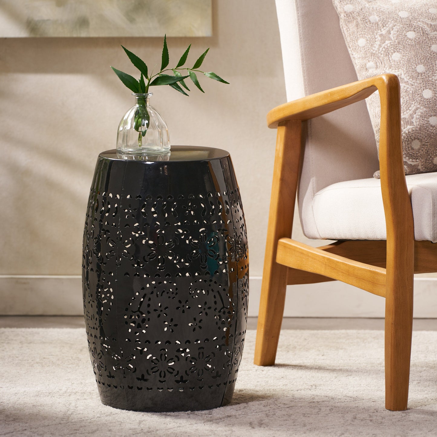 RUBY Side Table — Lace Cut Metal End Table for Outdoor & Indoor Use