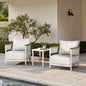 Rhodes 29" Upholstered Teak & Aluminum Patio Arm Chair Birch