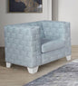 Saree Chenille Chair - Light Blue