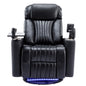 270° Power Swivel Recliner Home Theater Chair With Hidden Arm Storage, LED Light, Cup Holder, And Tray Table