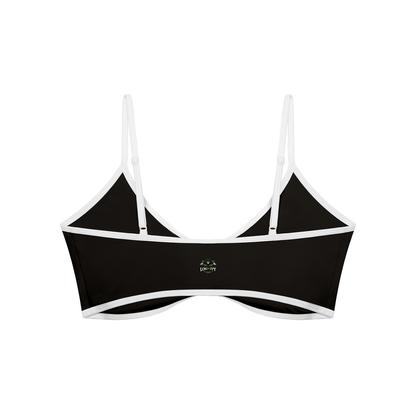 Loki & Ivy Color Block Ruched V-Neck Sports Bra