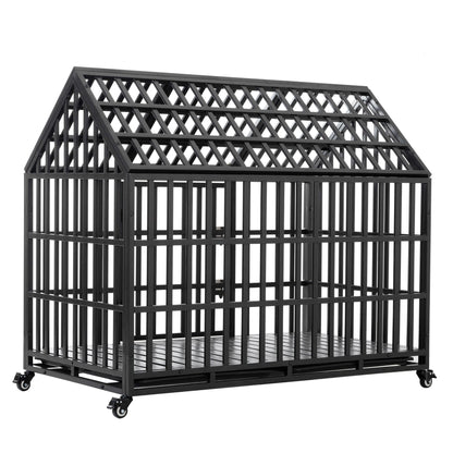 Heavy Duty Dog Crate Lockable Wheels