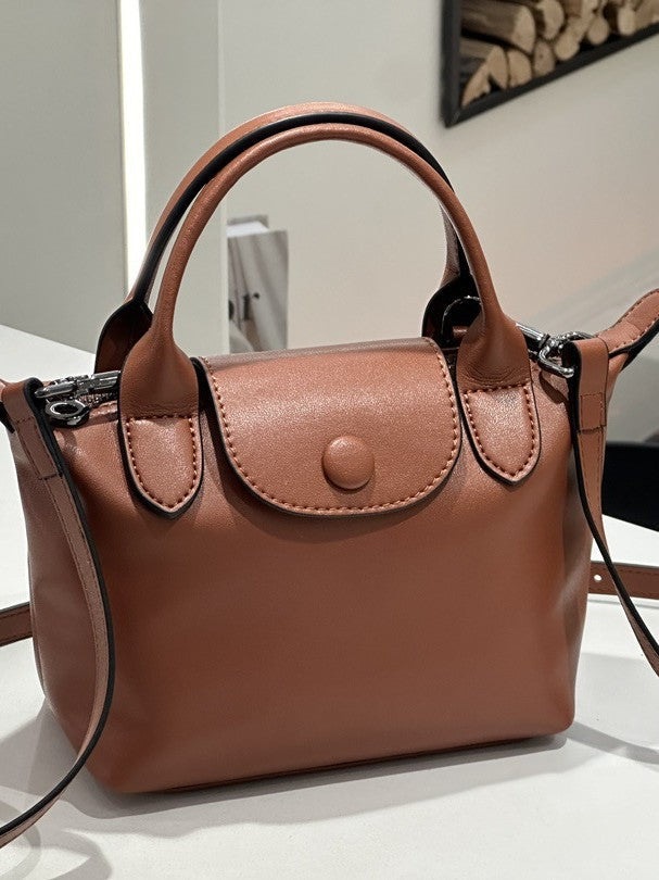 2026 New Genuine Leather Dumpling Bag For Women, Niche Design, Soft Leather Shoulder And Crossbody Mini Handbag