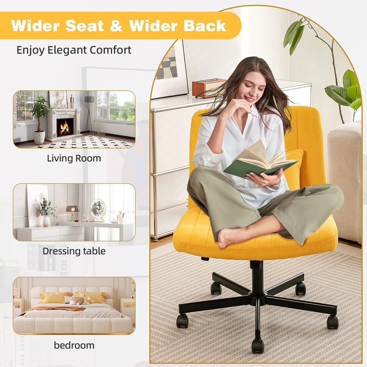 Criss Cross Office Chair With Adjustable Height, Ergonomic Design