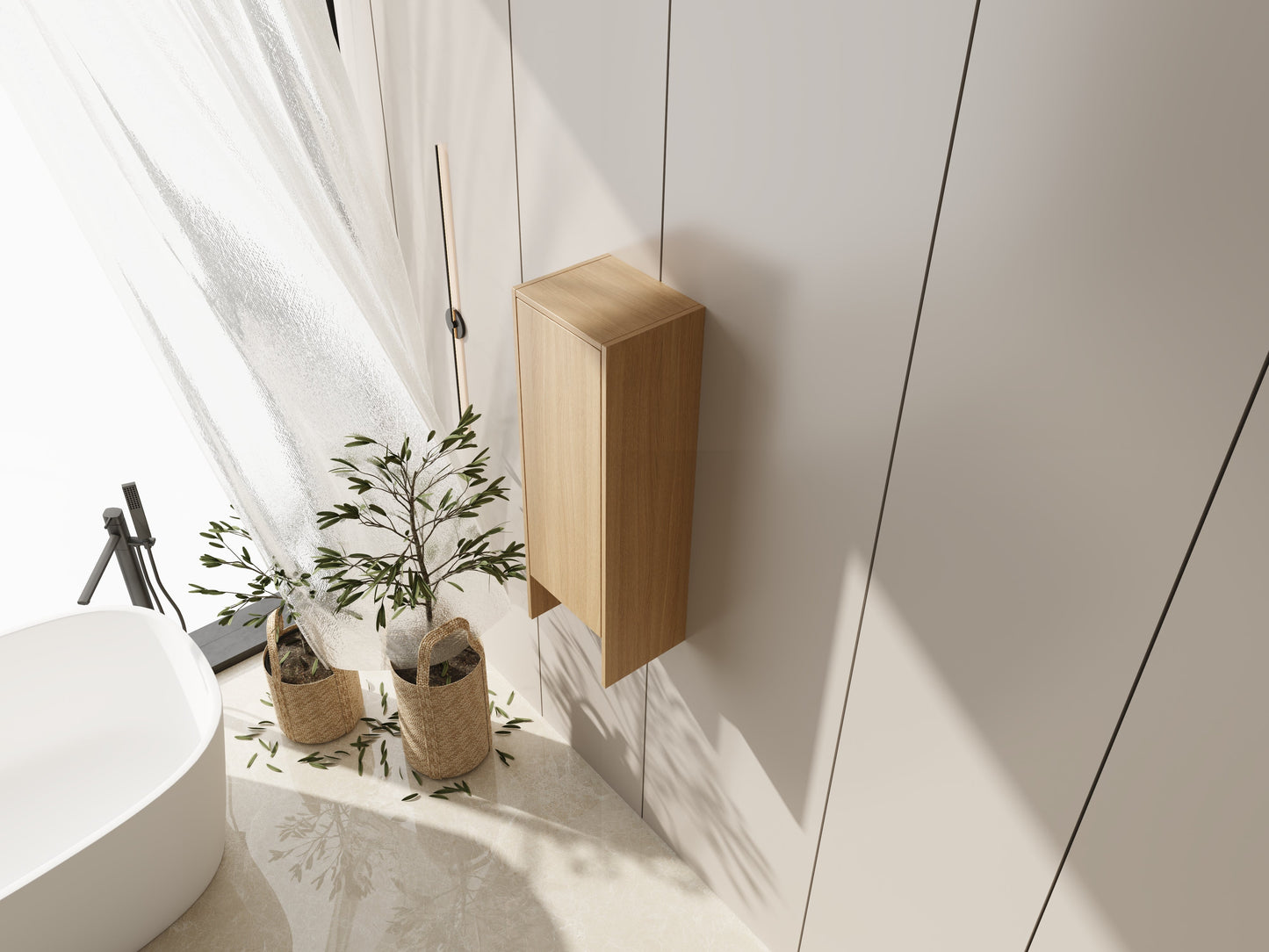 12 Inch Small Wall Mounted Side Cabinet