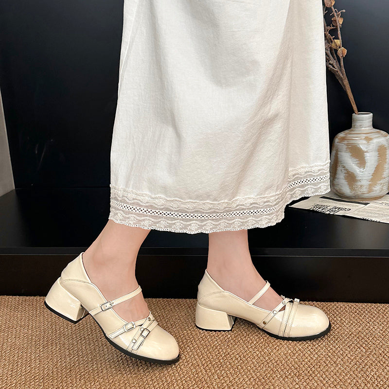 Retro French Style High Rise Shallow Mouth Single Shoe For Women In Spring 2026 Versatile With Skirt, Soft Soled Ballet Style Shoes
