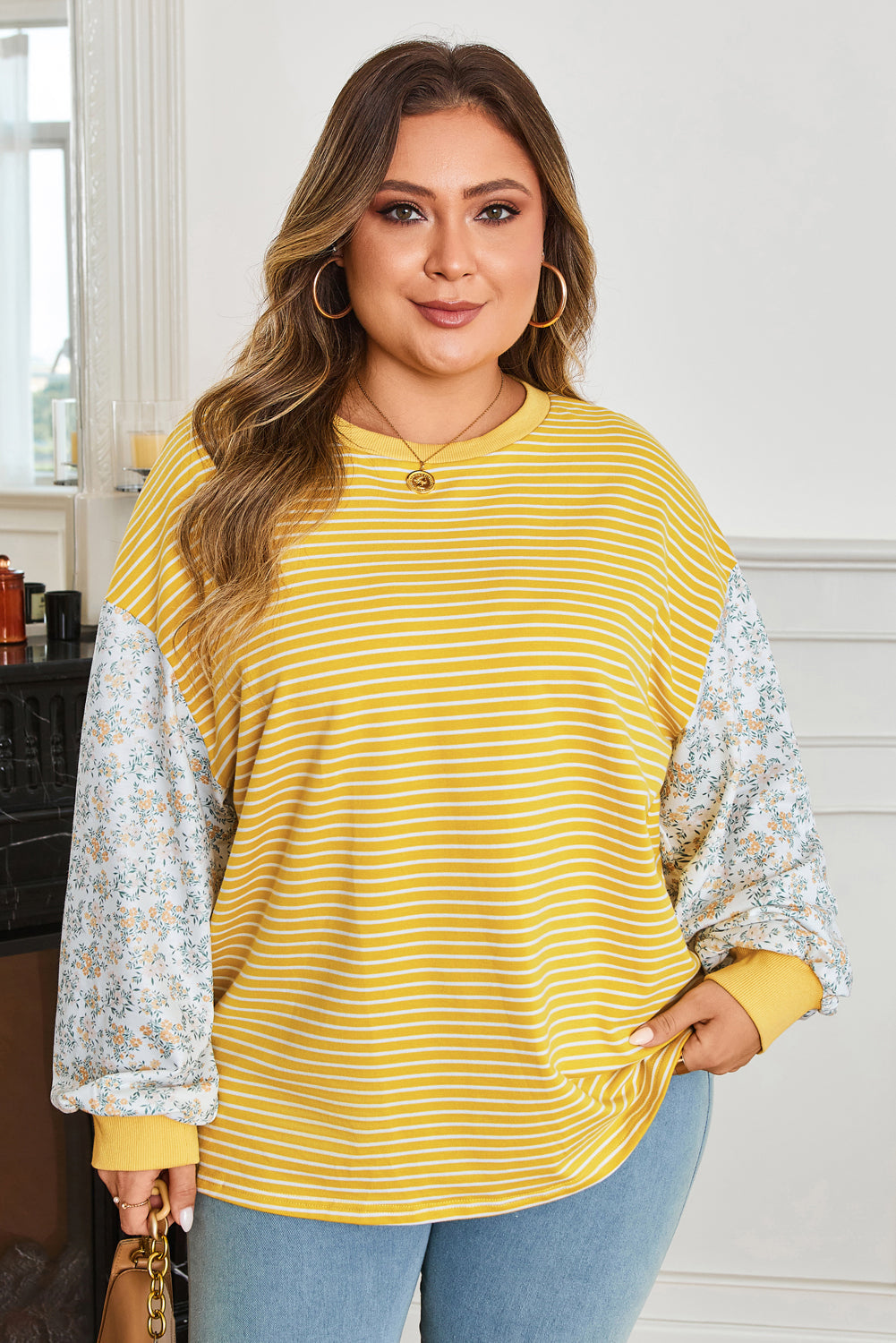 Evelyn Sleeve Patchwork Loose Top