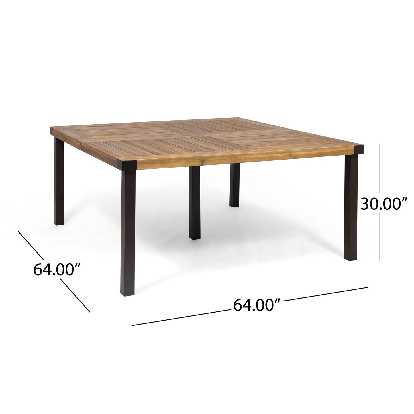 9 PCS Outdoor Dining Set with 64" Solid Wood Table and Chairs