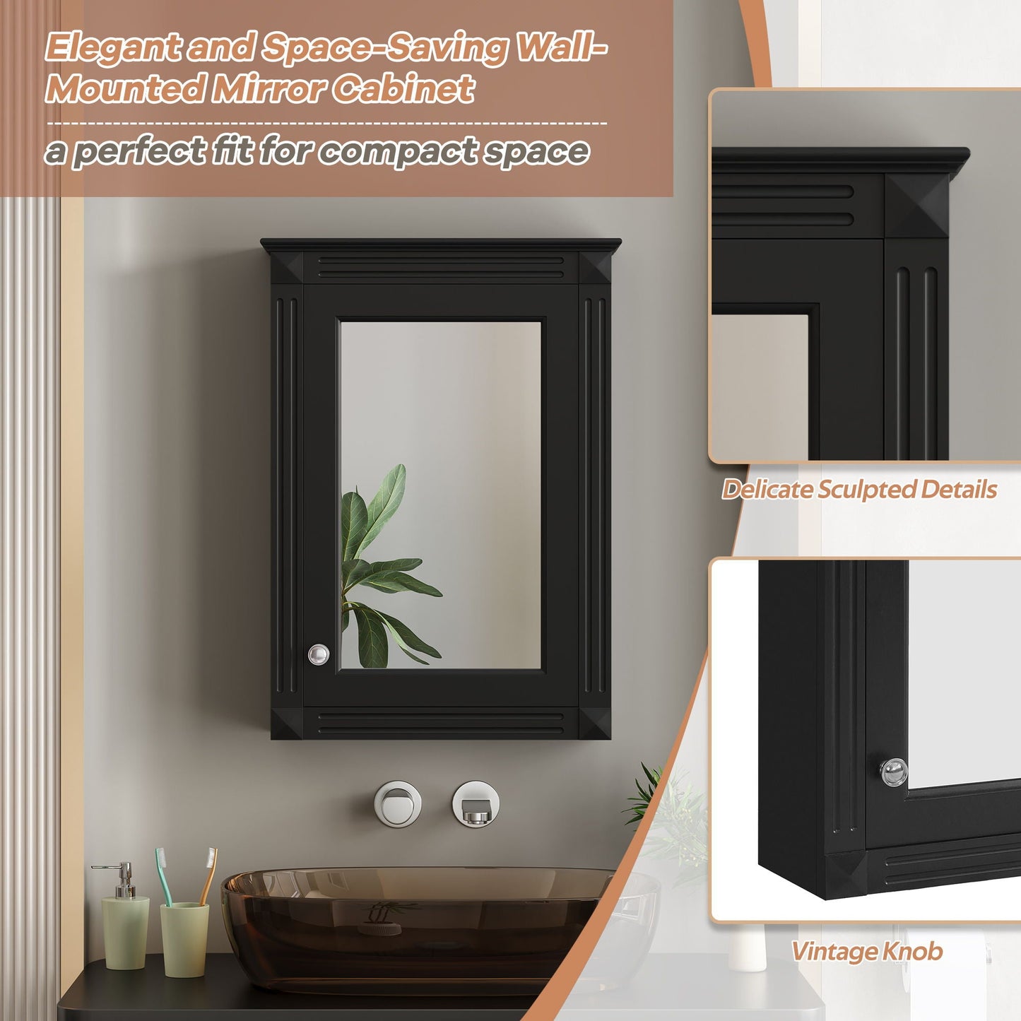 Wall Mounted Bathroom Storage Medicine Cabinet For Over Toilet With Mirror