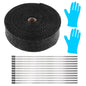 2" x 50FT Fiberglass Exhaust Heat Wrap with 12 Locking Ties