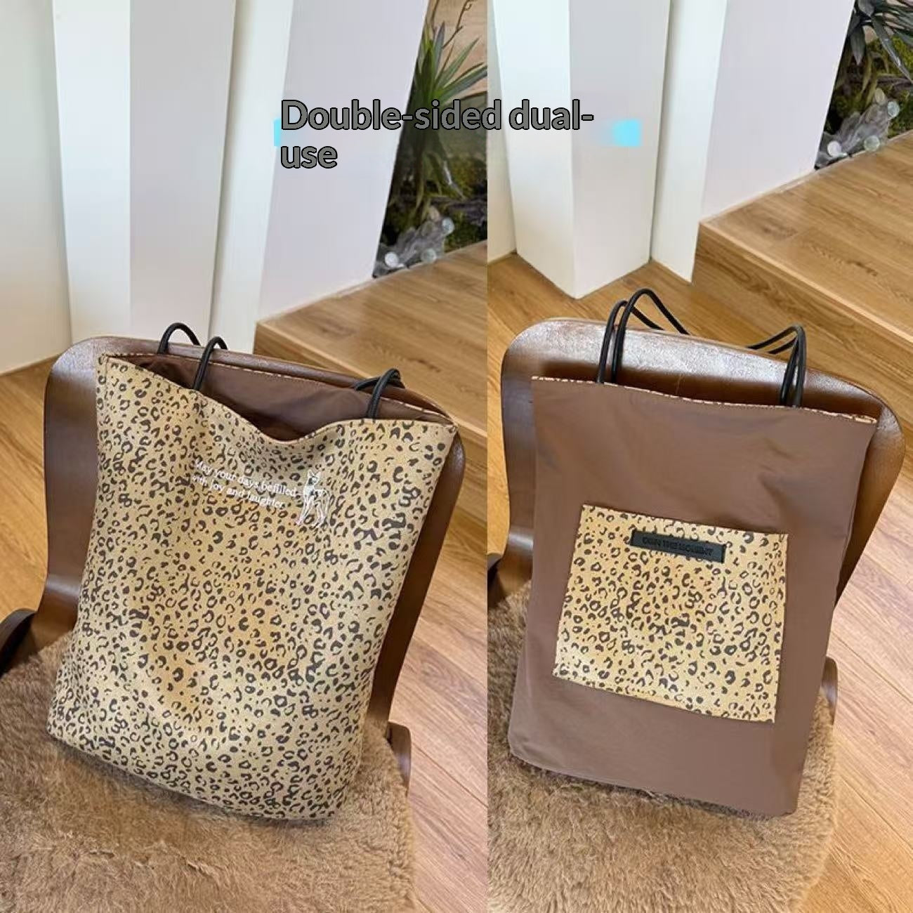 Leopard-print Shoulder Bag Large-capacity Bucket Bag