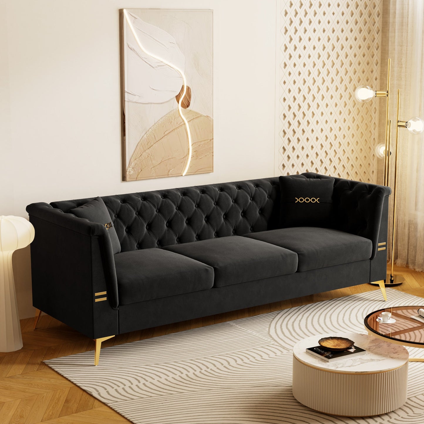 FX-P83-BK4 Sofa with 2 Pillows