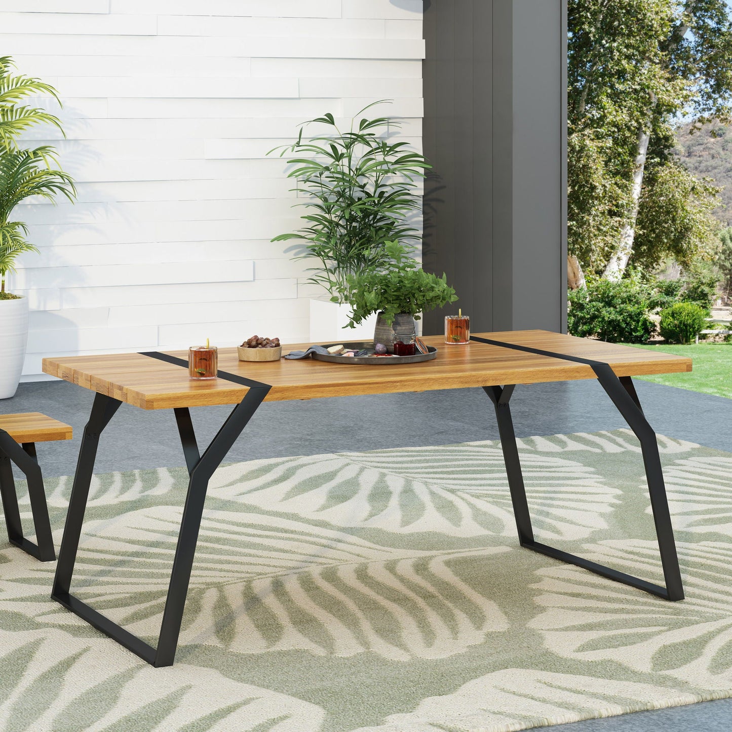 Zora Dining Table Industrial & Iron Table - Black