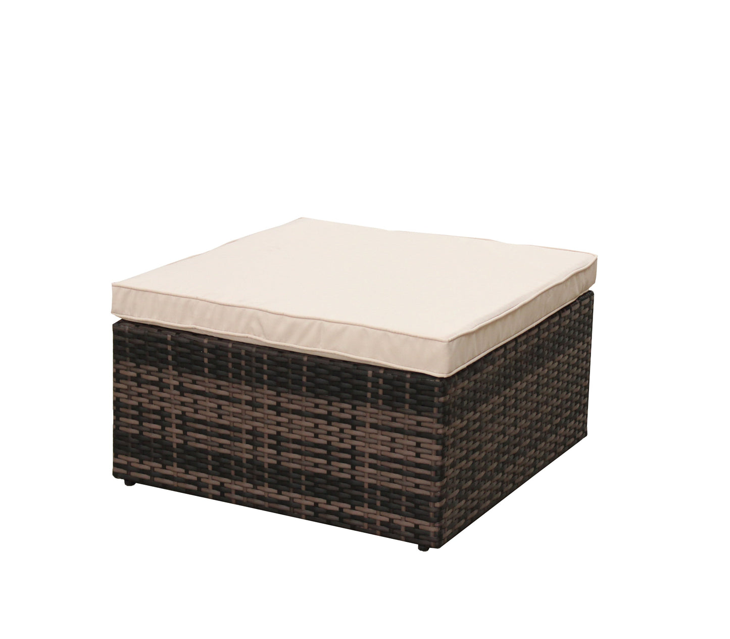 Rattan Patio Furniture Set Wicker Sofa Cushioned Sectional (4 Pieces, Brown)