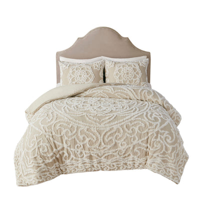 King/Cal King 3 Piece Tufted Cotton Duvet Cover Set