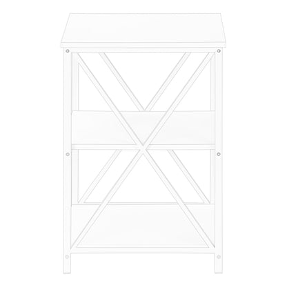 3 Tier Accent Table, Side Marble Look Contemporary & Modern