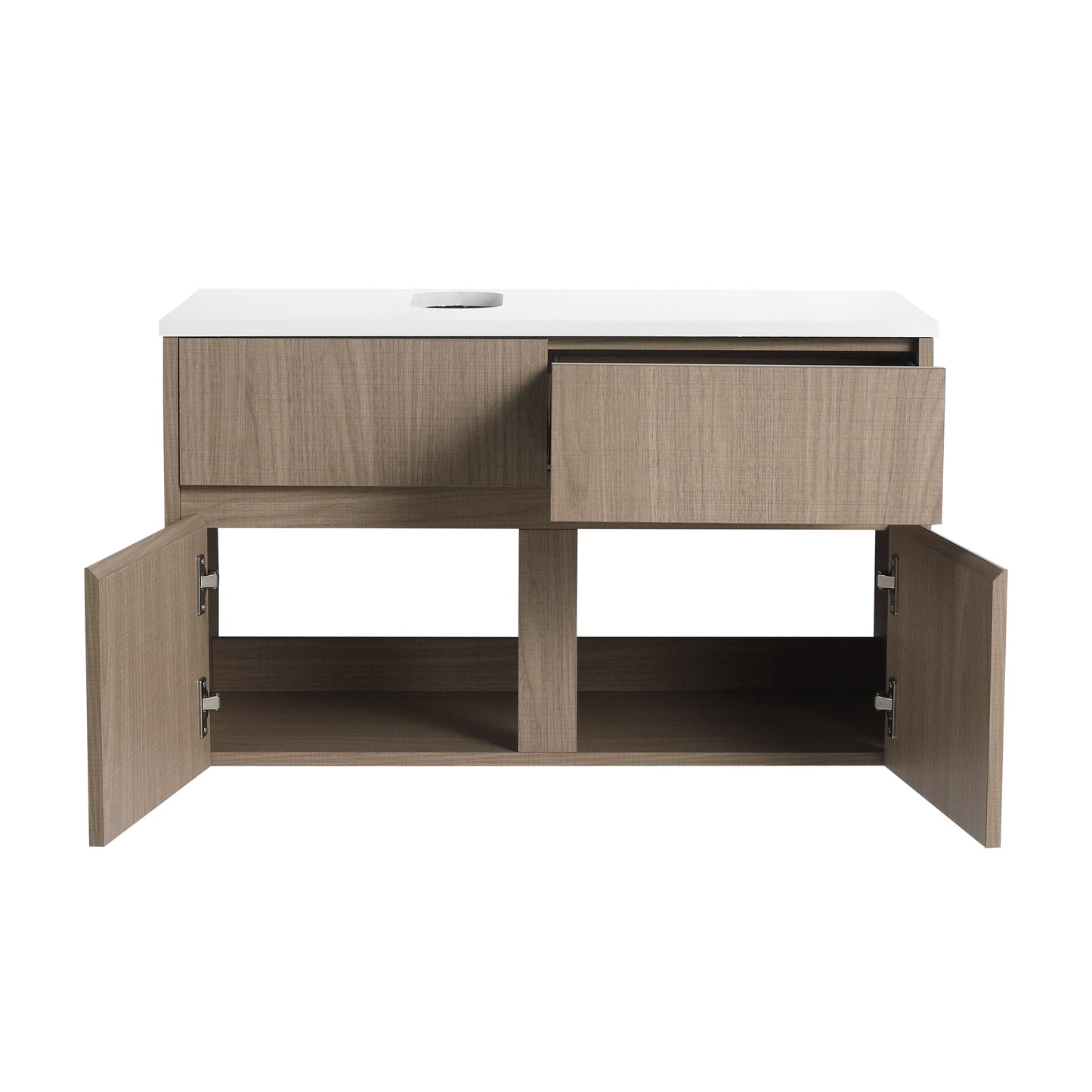 32-Inch Wall-Mounted Bathroom Vanity with Soft Close Doors and Drawer