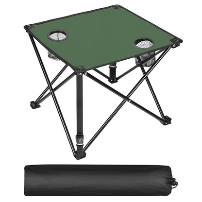 Portable Folding Camping Table with Cup Holders & Carry Bag