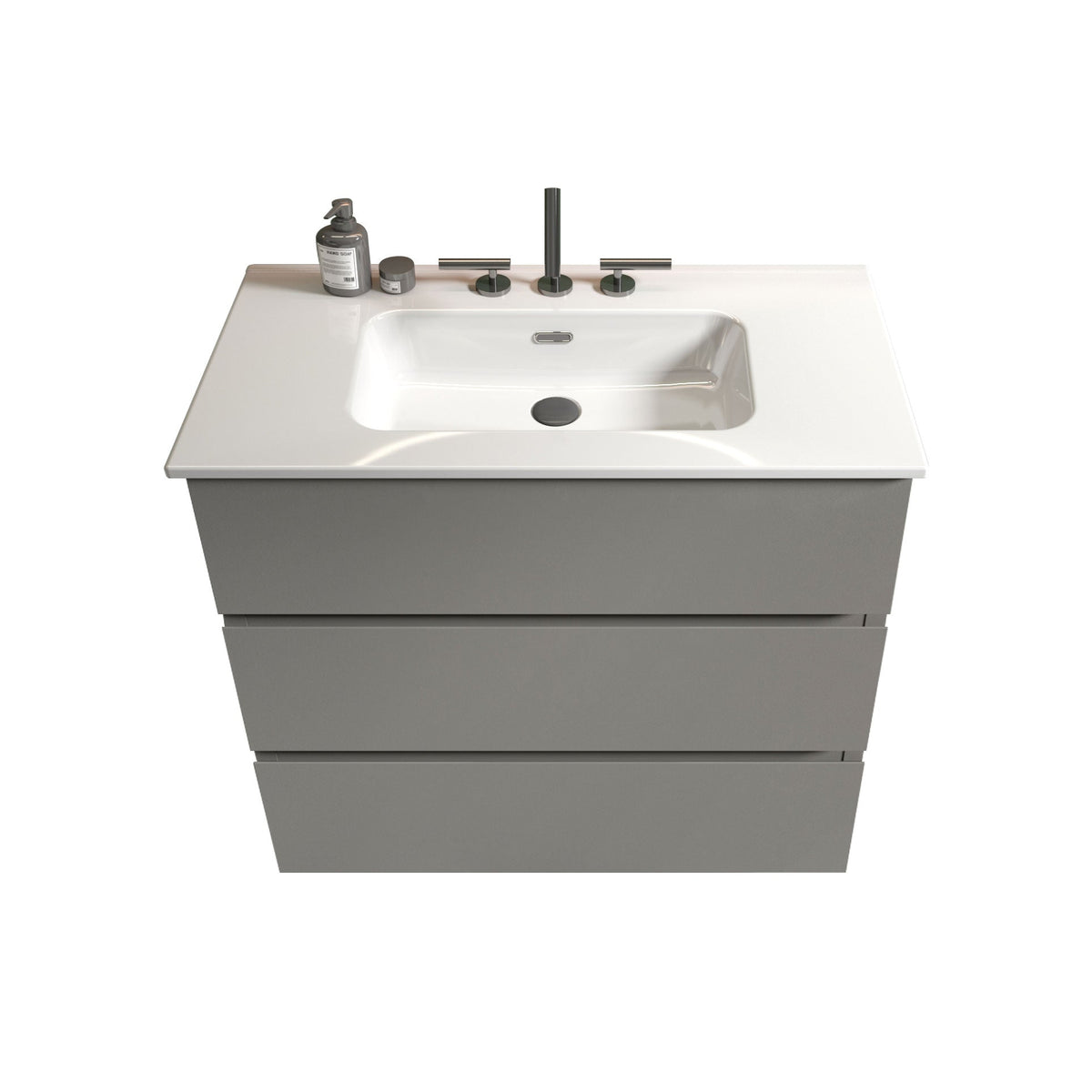 Gray Tia 36" Bathroom Vanity with Engineered Stone Basin