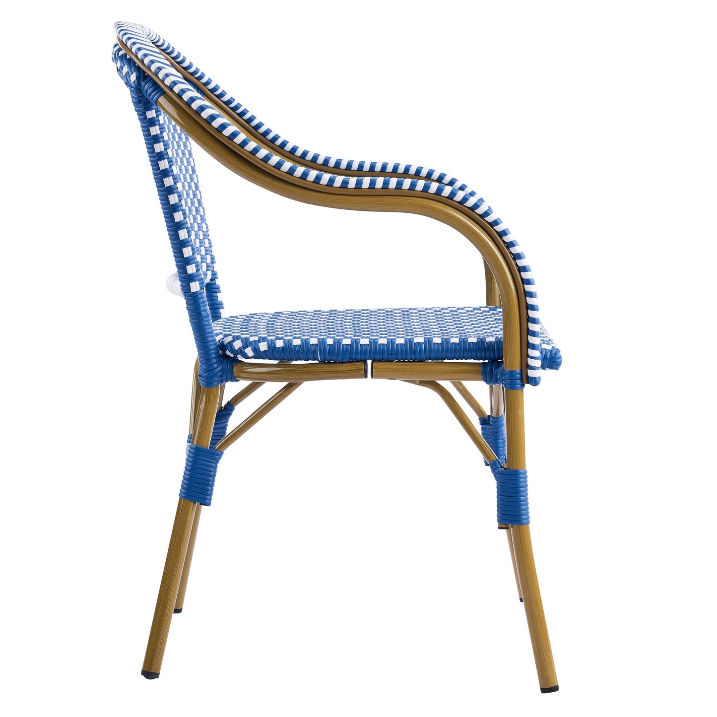 Outdoor Bistro Chairs Set of 2 with Aluminum Frame and PP Rattan