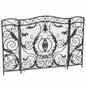 Mariella Traditional Floral Iron Fireplace Screen with Ornate Design